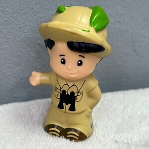 Fisher Price Little People Koby Safari Zoo Camp Guide Hiker Traveler Khaki Tan